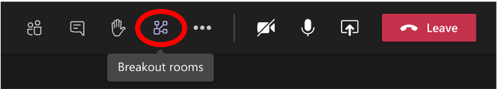 Breakout rooms icon on the toolbar