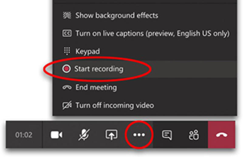 teams start recording